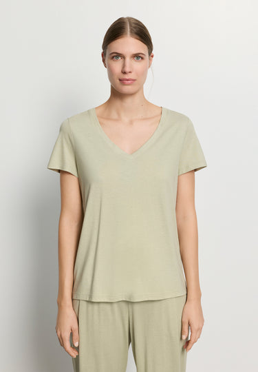 Sleep And Lounge Short Sleeve Shirt | Moss Green 79050-2720